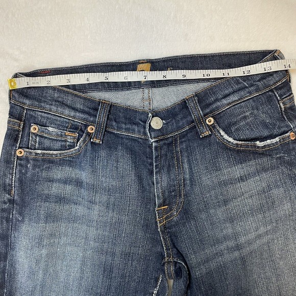 7 for All Mankind Dark Wash Mid Rise Bootcut Jeans Style U075080u 080u Sz 27 - Picture 7 of 11
